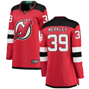 Nicholas Merkley Women's Fanatics Branded New Jersey Devils Breakaway Red Home Jersey