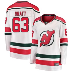 Jesper Bratt Women's Fanatics Branded New Jersey Devils Breakaway White Alternate Jersey