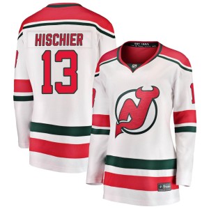 Nico Hischier Women's Fanatics Branded New Jersey Devils Breakaway White Alternate Jersey