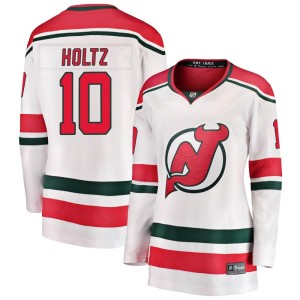 Alexander Holtz Women's Fanatics Branded New Jersey Devils Breakaway White Alternate Jersey