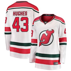 Luke Hughes Women's Fanatics Branded New Jersey Devils Breakaway White Alternate Jersey