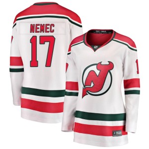 Simon Nemec Women's Fanatics Branded New Jersey Devils Breakaway White Alternate Jersey