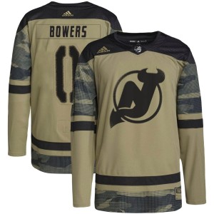 Shane Bowers Men's Adidas New Jersey Devils Authentic Camo Military Appreciation Practice Jersey