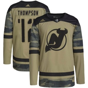 Tyce Thompson Men's Adidas New Jersey Devils Authentic Camo Military Appreciation Practice Jersey
