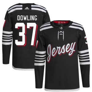 Justin Dowling Youth Adidas New Jersey Devils Authentic Black 2021/22 Alternate Primegreen Pro Player Jersey