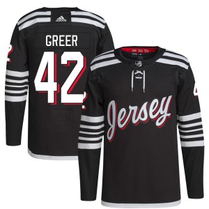 A.J. Greer Youth Adidas New Jersey Devils Authentic Black 2021/22 Alternate Primegreen Pro Player Jersey