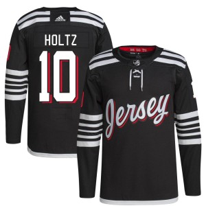 Alexander Holtz Youth Adidas New Jersey Devils Authentic Black 2021/22 Alternate Primegreen Pro Player Jersey