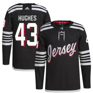 Luke Hughes Youth Adidas New Jersey Devils Authentic Black 2021/22 Alternate Primegreen Pro Player Jersey