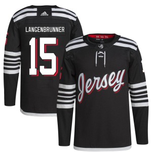Jamie Langenbrunner Youth Adidas New Jersey Devils Authentic Black 2021/22 Alternate Primegreen Pro Player Jersey