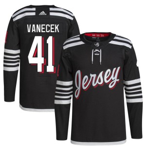 Vitek Vanecek Youth Adidas New Jersey Devils Authentic Black 2021/22 Alternate Primegreen Pro Player Jersey