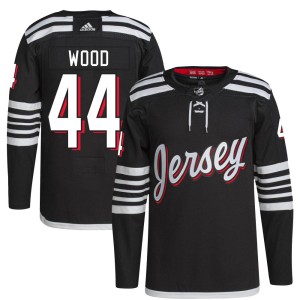Miles Wood Youth Adidas New Jersey Devils Authentic Black 2021/22 Alternate Primegreen Pro Player Jersey