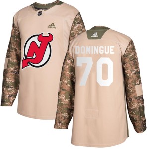 Louis Domingue Youth Adidas New Jersey Devils Authentic Camo Veterans Day Practice Jersey