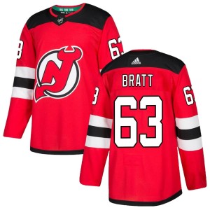 Jesper Bratt Men's Adidas New Jersey Devils Authentic Red Home Jersey