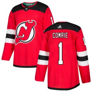 Eric Comrie Men's Adidas New Jersey Devils Authentic Red Home Jersey