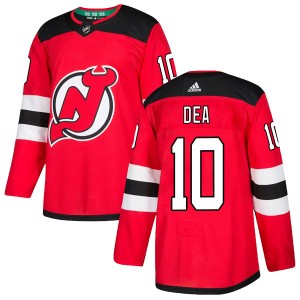 Jean-Sebastien Dea Men's Adidas New Jersey Devils Authentic Red Home Jersey