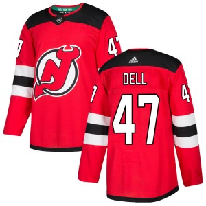 Aaron Dell Men's Adidas New Jersey Devils Authentic Red Home Jersey