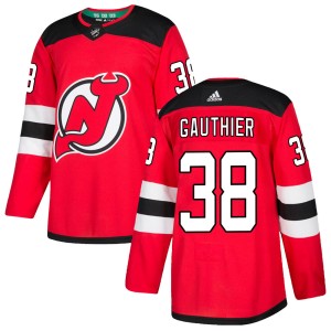 Frederik Gauthier Men's Adidas New Jersey Devils Authentic Red Home Jersey