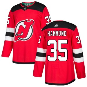 Andrew Hammond Men's Adidas New Jersey Devils Authentic Red Home Jersey