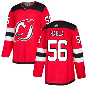 Erik Haula Men's Adidas New Jersey Devils Authentic Red Home Jersey