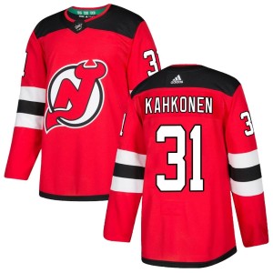 Kaapo Kahkonen Men's Adidas New Jersey Devils Authentic Red Home Jersey