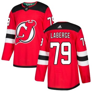 Samuel Laberge Men's Adidas New Jersey Devils Authentic Red Home Jersey