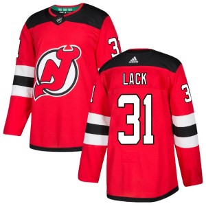 Eddie Lack Men's Adidas New Jersey Devils Authentic Red Home Jersey