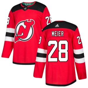 Timo Meier Men's Adidas New Jersey Devils Authentic Red Home Jersey