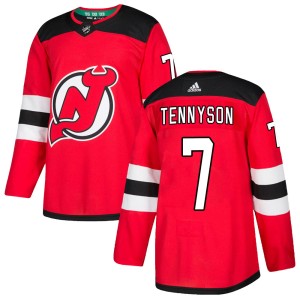 Matt Tennyson Men's Adidas New Jersey Devils Authentic Red Home Jersey