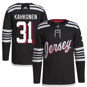 Kaapo Kahkonen Men's Adidas New Jersey Devils Authentic Black 2021/22 Alternate Primegreen Pro Player Jersey