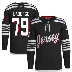 Samuel Laberge Men's Adidas New Jersey Devils Authentic Black 2021/22 Alternate Primegreen Pro Player Jersey