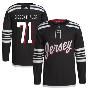 Jonas Siegenthaler Men's Adidas New Jersey Devils Authentic Black 2021/22 Alternate Primegreen Pro Player Jersey