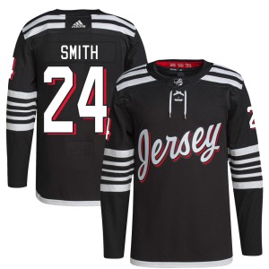Ty Smith Men's Adidas New Jersey Devils Authentic Black 2021/22 Alternate Primegreen Pro Player Jersey