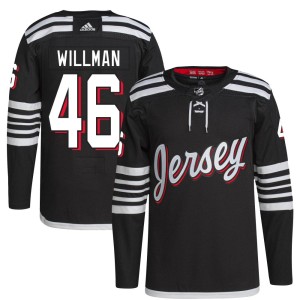 Max Willman Men's Adidas New Jersey Devils Authentic Black 2021/22 Alternate Primegreen Pro Player Jersey