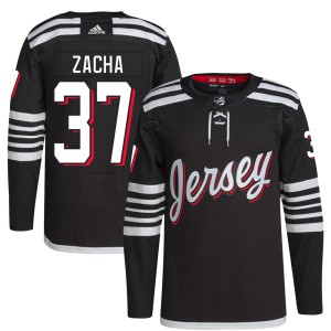 Pavel Zacha Men's Adidas New Jersey Devils Authentic Black 2021/22 Alternate Primegreen Pro Player Jersey