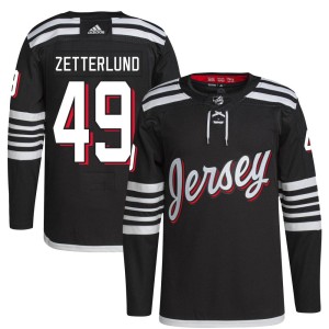 Fabian Zetterlund Men's Adidas New Jersey Devils Authentic Black 2021/22 Alternate Primegreen Pro Player Jersey