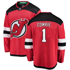 Eric Comrie Men's Fanatics Branded New Jersey Devils Breakaway Red Home Jersey