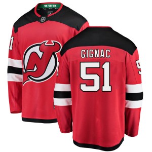 Brandon Gignac Men's Fanatics Branded New Jersey Devils Breakaway Red Home Jersey