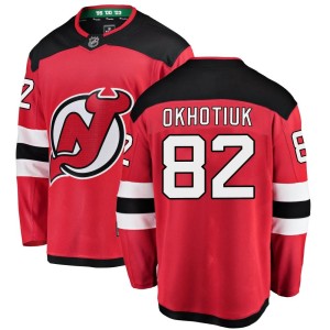 Nikita Okhotiuk Men's Fanatics Branded New Jersey Devils Breakaway Red Home Jersey