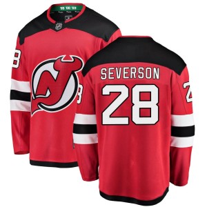 Damon Severson Men's Fanatics Branded New Jersey Devils Breakaway Red Home Jersey