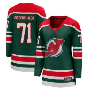 Jonas Siegenthaler Women's Fanatics Branded New Jersey Devils Breakaway Green 2020/21 Special Edition Jersey