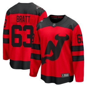 Jesper Bratt Men's Fanatics Branded New Jersey Devils Breakaway Red 2024 Stadium Series Jersey
