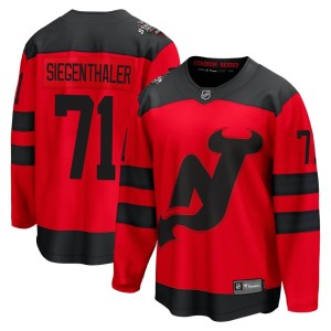 Jonas Siegenthaler Men's Fanatics Branded New Jersey Devils Breakaway Red 2024 Stadium Series Jersey