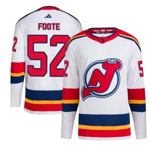 Cal Foote Men's Adidas New Jersey Devils Authentic White Reverse Retro 2.0 Jersey