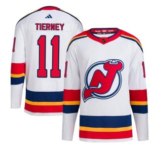 Chris Tierney Men's Adidas New Jersey Devils Authentic White Reverse Retro 2.0 Jersey