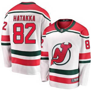 Santeri Hatakka Youth Fanatics Branded New Jersey Devils Breakaway White Alternate Jersey