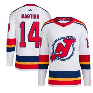 Nathan Bastian Youth Adidas New Jersey Devils Authentic White Reverse Retro 2.0 Jersey