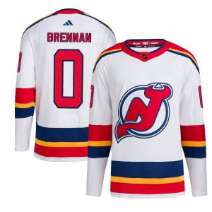 Tyler Brennan Youth Adidas New Jersey Devils Authentic White Reverse Retro 2.0 Jersey