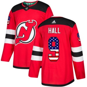 Taylor Hall Men's Adidas New Jersey Devils Authentic Red USA Flag Fashion Jersey