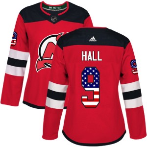 Taylor Hall Women's Adidas New Jersey Devils Authentic Red USA Flag Fashion Jersey