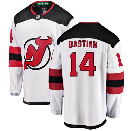 Nathan Bastian Youth Fanatics Branded New Jersey Devils Breakaway White Away Jersey
